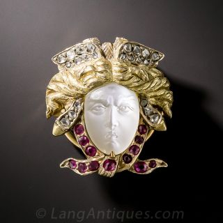 Moonstone Medusa Scarf Ring