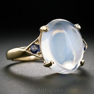 Moonstone & Sapphire Ring