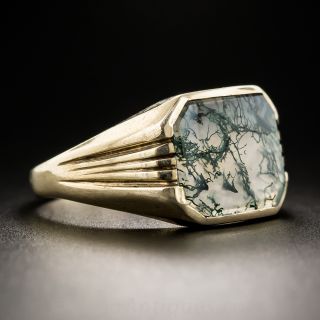 Moss Agate Unisex Ring by Allsopp Brothers