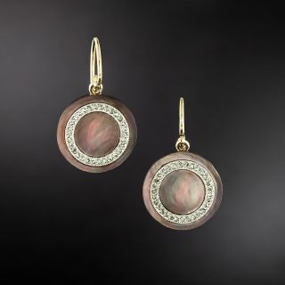 Mother-of-Pearl and Diamond Disk Earrings by  Carrington Co. - 1