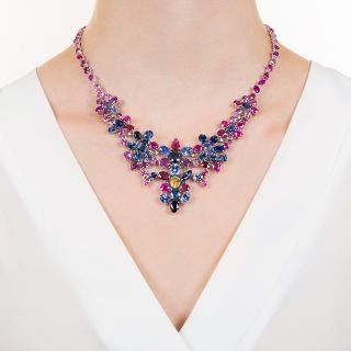Multi-Color 81.30 Carat Sapphire Necklace 