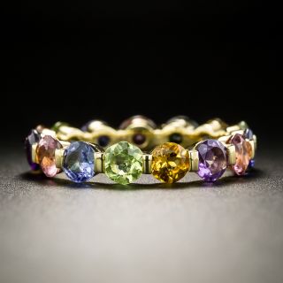 Multi-Color Gemstone Eternity Band, Size 6 1/2 - 3