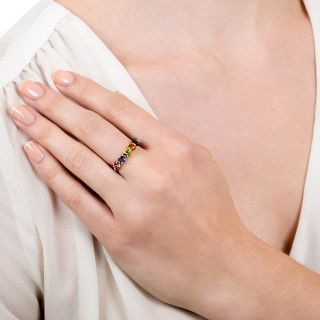 Multi-Color Gemstone Eternity Band, Size 6 1/2