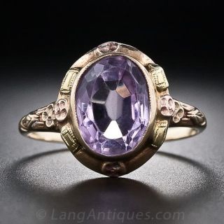Multi-Color Gold Amethyst Ring