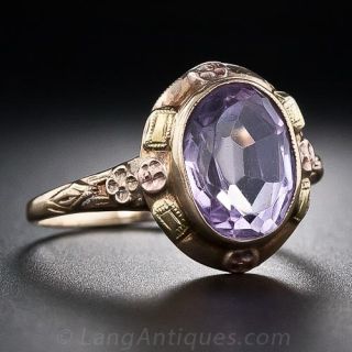 Multi-Color Gold Amethyst Ring