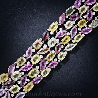 Multi-Color Sapphire and Diamond Bracelet