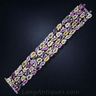 Multi-Color Sapphire and Diamond Bracelet