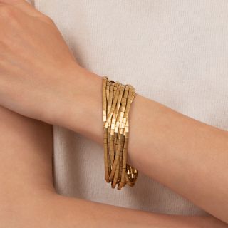 Multiple Strand Gold Italian Spaghetti Bracelet