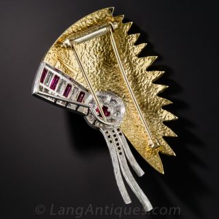 Native American Headdress Brooch