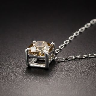 Natural Brown .66 Carat Diamond Platinum Pendant 