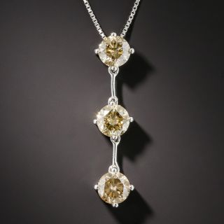 Natural Brown Diamond Three-Stone Pendant  - 1