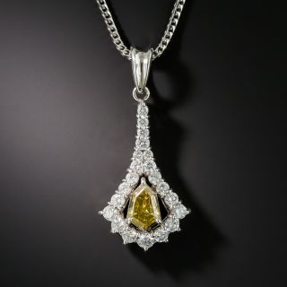 Natural Brownish - Orange Colored Diamond Pendant Necklace - 1