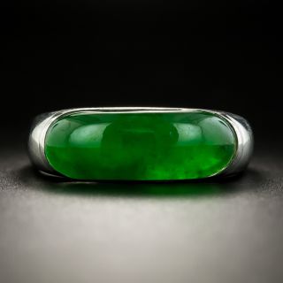 Natural Burmese 5.19 Carat Jade Saddle Ring  - 1