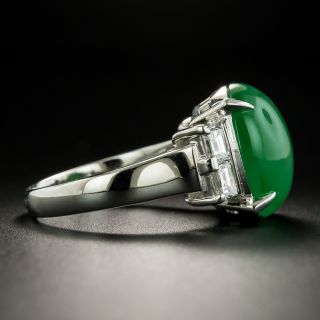 Natural Burmese 8.91 Carat Jade and Diamond Ring