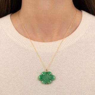 Natural Burmese Jade Mystic Knot Pendant