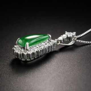 Natural Burmese Jadeite and Diamond Drop