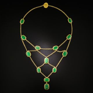 Natural Burmese Jadeite Festoon Necklace