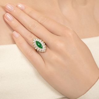 Natural Burmese Jadite and Diamond Dinner Ring by T&Z 