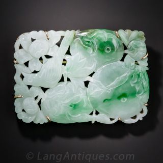 Natural Carved Jadeite Brooch