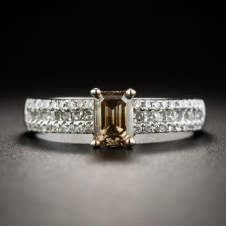Natural Fancy Brown .86 Carat Emerald-Cut Diamond Ring - 1