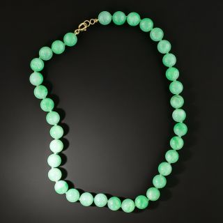Natural Jade Bead Choker Necklace  - 2