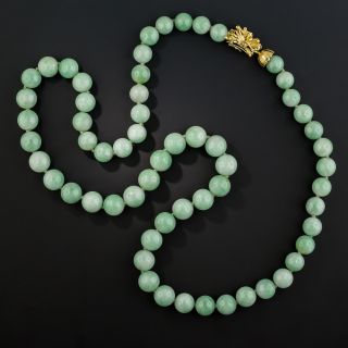 Natural Jade Bead Necklace 