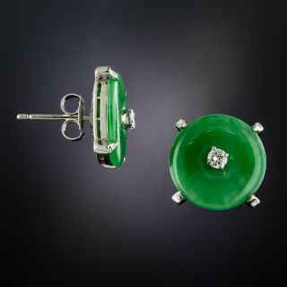 Natural Jade Diamond 'Bi' Earrings