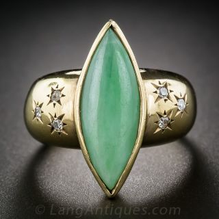 Natural Jade Retro Dinner Ring
