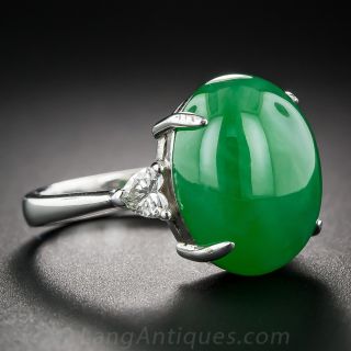 Natural Jadeite and Diamond Ring