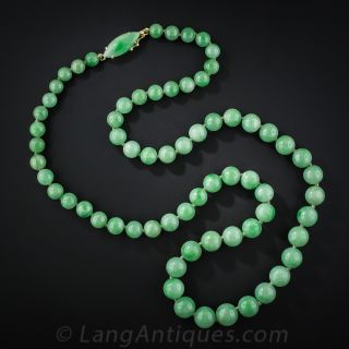 Natural Jadeite Bead Necklace