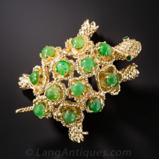 Natural Jadeite Turtle Brooch - 2