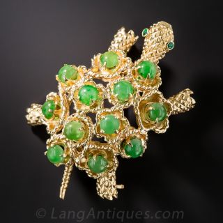 Natural Jadeite Turtle Brooch