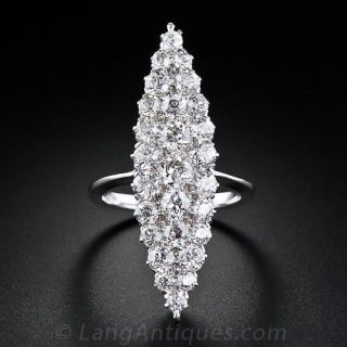 Navette Edwardian Diamond Dinner Ring