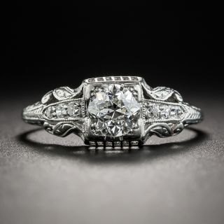 Neo-Classic .71 Carat Platinum Diamond Engagement Ring