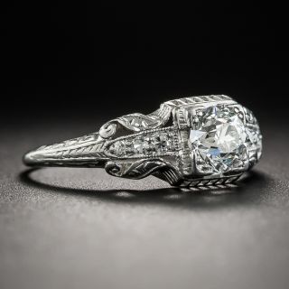 Neo-Classic .71 Carat Platinum Diamond Engagement Ring