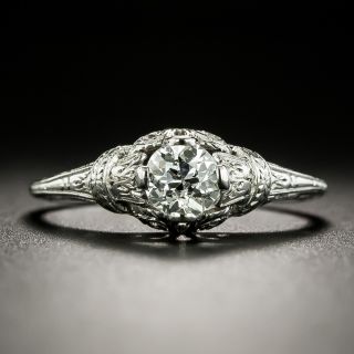 Neoclassical .45 Carat Diamond Solitaire Engagement Ring, Circa 1920 - 2