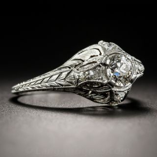 Neoclassical .60 Carat Diamond Art Deco Engagement Ring