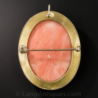 Neoclassical Coral Cameo Brooch