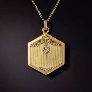 Neoclassical Hexagonal Garland Locket - 0