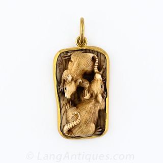 Netsuke Mice Pendent