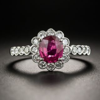 No-Heat 1.16 Carat Mozambique Ruby Diamond Ring - 1