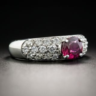 No-Heat .90 Carat Ruby Platinum Diamond Ring