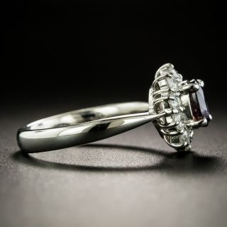 No-Heat 'Alexandrite-Like' Sapphire and Diamond Ring