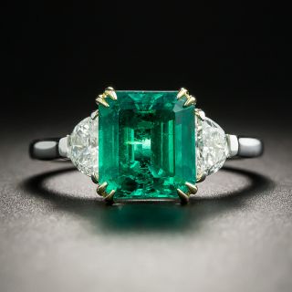 Estate 2.73 Carat Colombian Emerald and Diamond Ring - AGL - 3