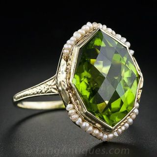 Octagonal Peridot Ring