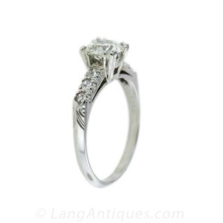 One Carat Art Deco Diamond Engagement Ring
