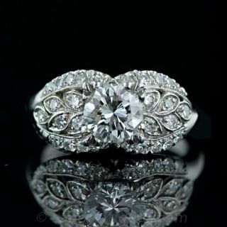One Carat Center Estate Diamond Wedding Set