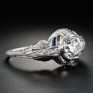 One-Carat Diamond Art Deco Engagement Ring