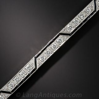 Onyx and Diamond Art Deco Bracelet 