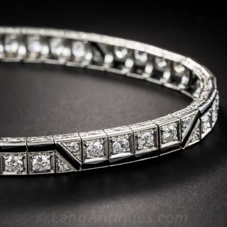 Onyx and Diamond Art Deco Bracelet 